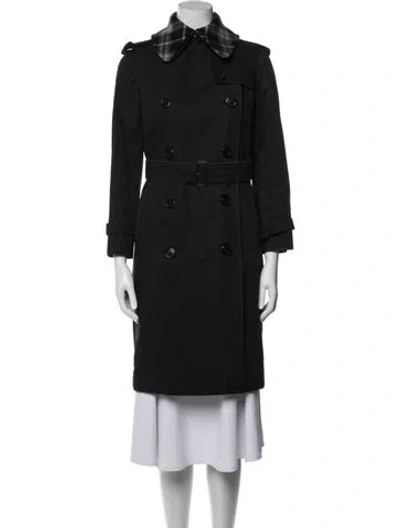 Pre-owned Burberry Wool Trench Coat In Black