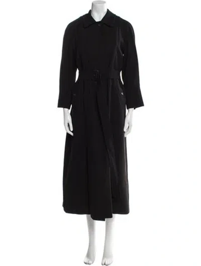 Pre-owned Burberry Wool Trench Coat In Black