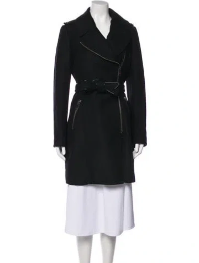 Pre-owned Burberry Wool Trench Coat In Black