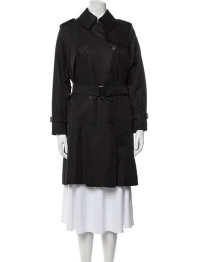 Pre-owned Burberry Wool Trench Coat In Black