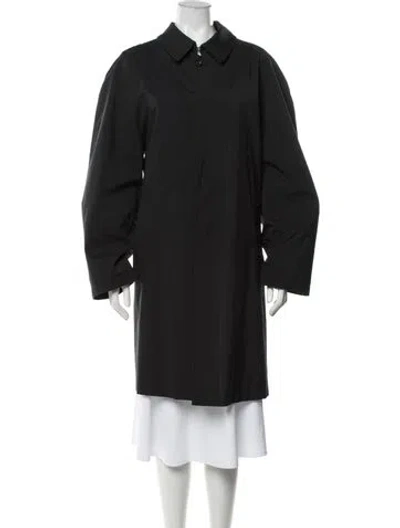 Pre-owned Burberry Wool Trench Coat In Black