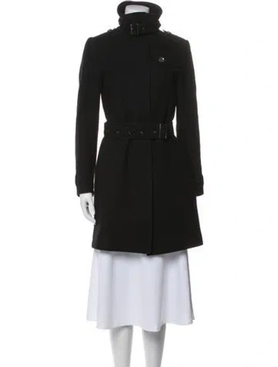 Pre-owned Burberry Wool Trench Coat In Blue