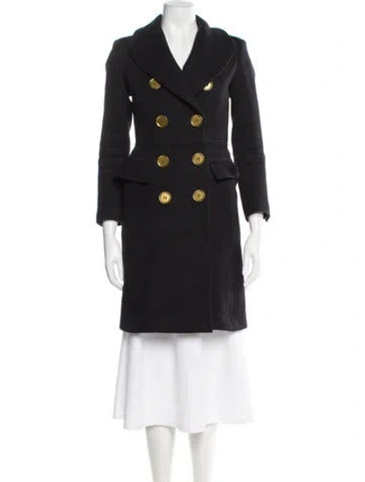 Pre-owned Burberry Wool Trench Coat In Gray