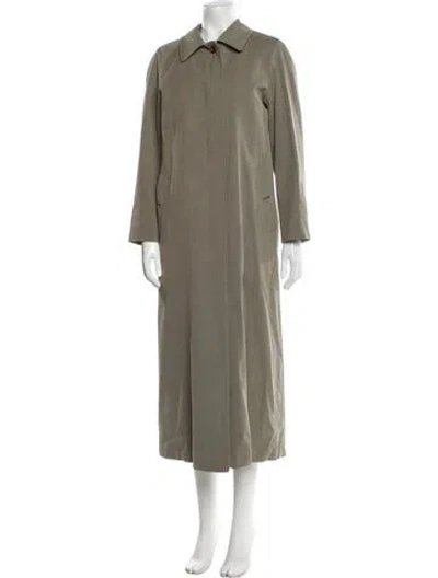 Pre-owned Burberry Wool Trench Coat In Green