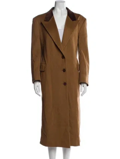 Pre-owned Burberry Wool Trench Coat In Neutral