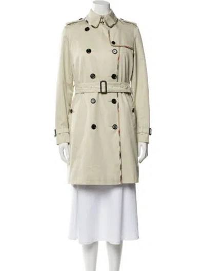 Pre-owned Burberry Wool Trench Coat In Neutral