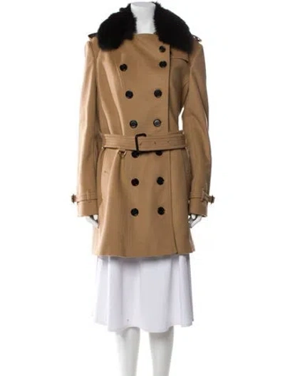 Pre-owned Burberry Wool Trench Coat In Neutral
