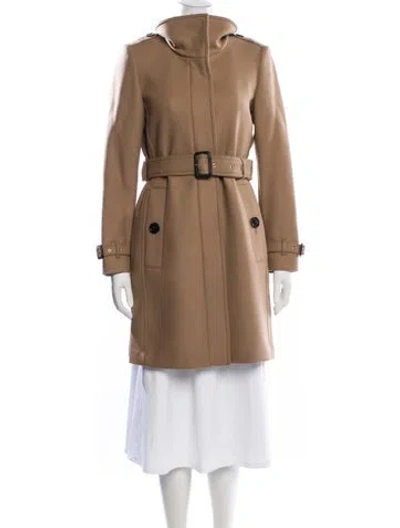 Pre-owned Burberry Wool Trench Coat In Neutral