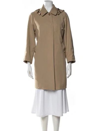 Pre-owned Burberry Wool Trench Coat In Neutral