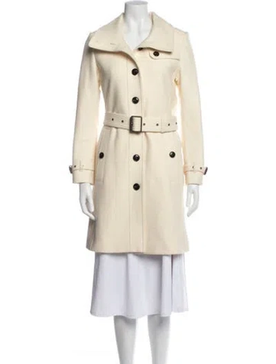 Pre-owned Burberry Wool Trench Coat In Neutral