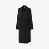 Burberry Long-sleeved Draped Midi Dress In Black