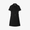 Burberry Waist Belted Midi Dress With Button Detailing In Black