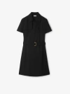 Burberry Waist Belted Midi Dress With Button Detailing In Black