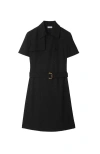 Burberry Waist Belted Midi Dress With Button Detailing In Black