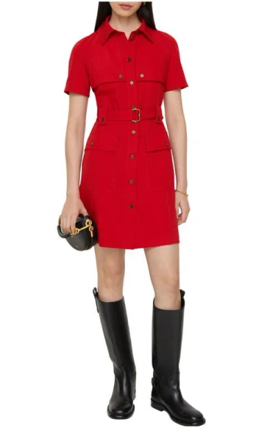 Burberry Wool Trench Dress In Red