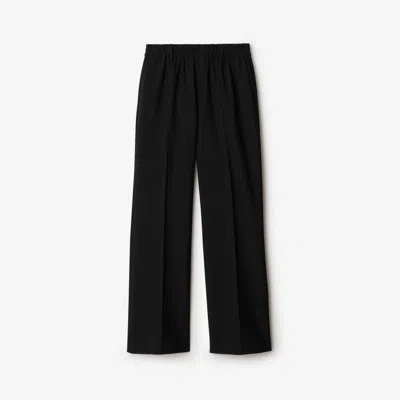 Burberry Wool Trousers In Black