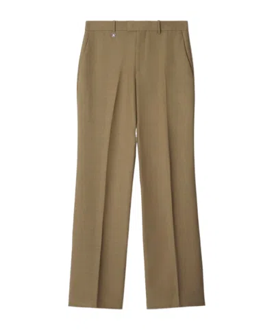 Burberry Wool Trousers In Brown