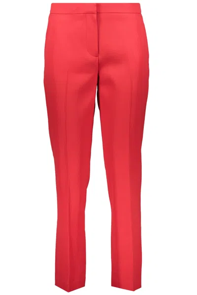 Burberry Wool Trousers In Red