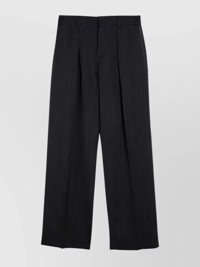BURBERRY WOOL TROUSERS WITH DARTS AND PLEATS