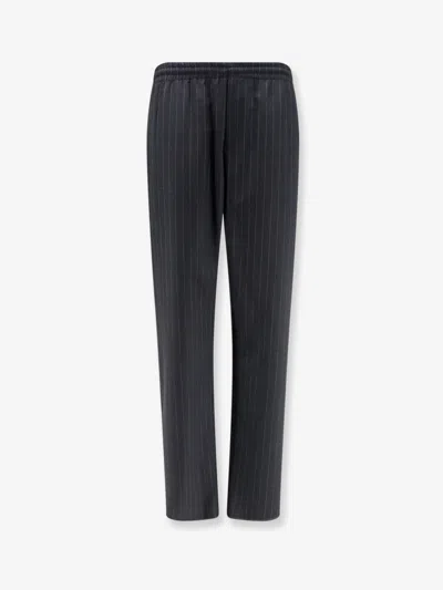 Burberry Wool Trousers With Drawstring In Brown