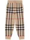 Burberry Vintage Check Wool-blend Sweatpants In Beige