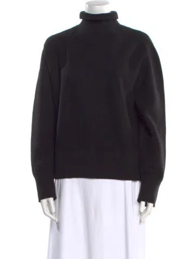 Pre-owned Burberry Wool Turtleneck Sweater In Black