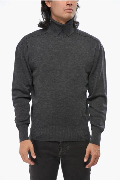Burberry Wool Turtleneck Sweater In Gray