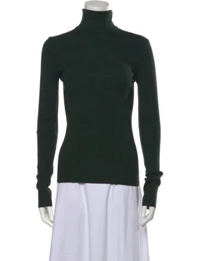 Pre-owned Burberry Wool Turtleneck Sweater In Green