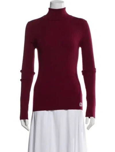 Pre-owned Burberry Wool Turtleneck Sweater In Red