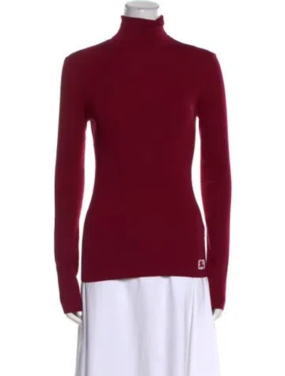 Pre-owned Burberry Wool Turtleneck Sweater W/ Tags In Burgundy