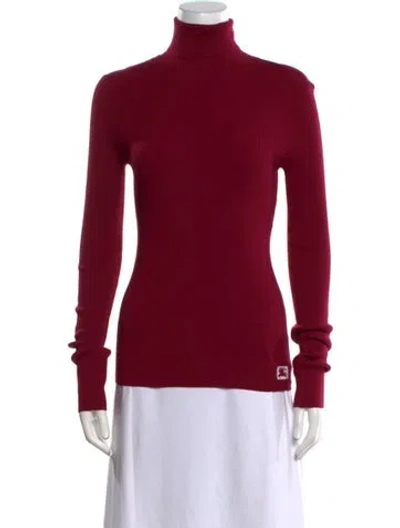 Pre-owned Burberry Wool Turtleneck Sweater W/ Tags In Burgundy