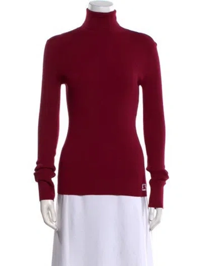 Pre-owned Burberry Wool Turtleneck Sweater W/ Tags In Burgundy