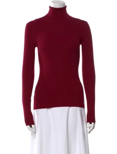 Pre-owned Burberry Wool Turtleneck Sweater W/ Tags In Burgundy