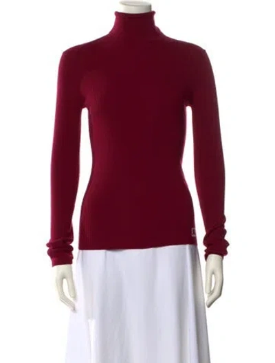 Pre-owned Burberry Wool Turtleneck Sweater W/ Tags In Burgundy
