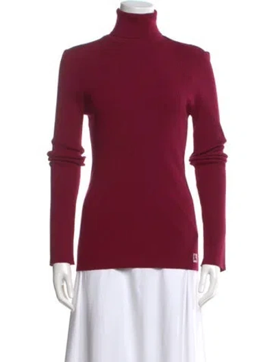 Pre-owned Burberry Wool Turtleneck Sweater W/ Tags In Burgundy