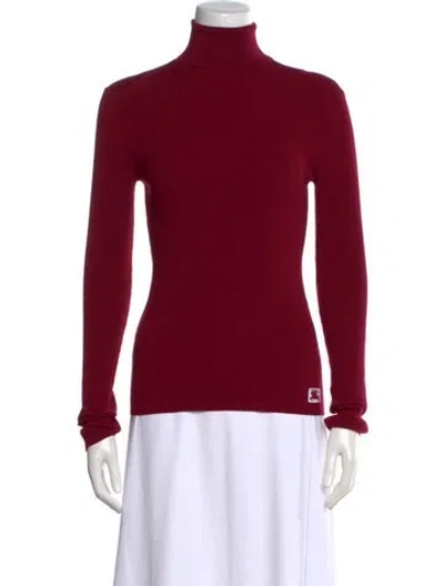 Pre-owned Burberry Wool Turtleneck Sweater W/ Tags In Burgundy
