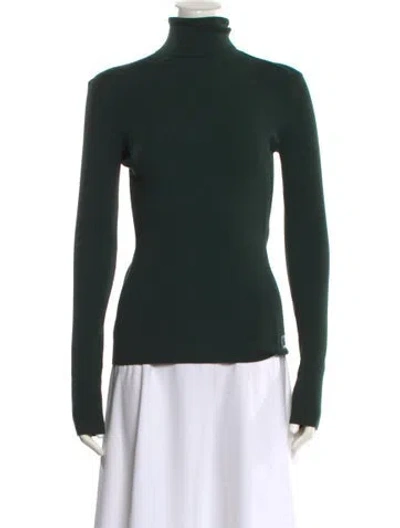 Pre-owned Burberry Wool Turtleneck Sweater W/ Tags In Green