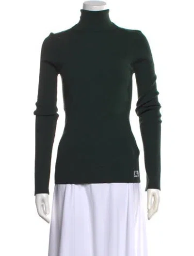 Pre-owned Burberry Wool Turtleneck Sweater W/ Tags In Green