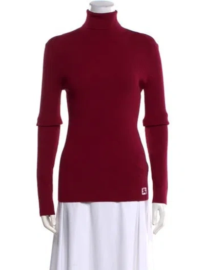 Pre-owned Burberry Wool Turtleneck Sweater W/ Tags In Red