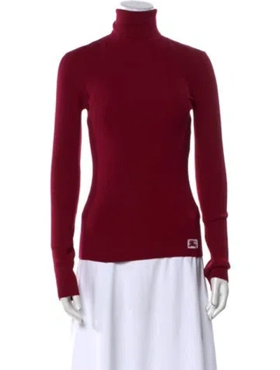 Pre-owned Burberry Wool Turtleneck Sweater W/ Tags In Red