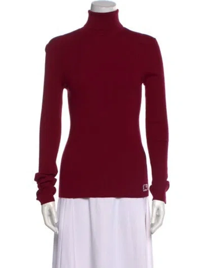 Pre-owned Burberry Wool Turtleneck Sweater W/ Tags In Red
