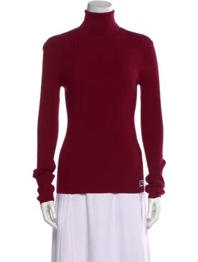 Pre-owned Burberry Wool Turtleneck Sweater W/ Tags In Red