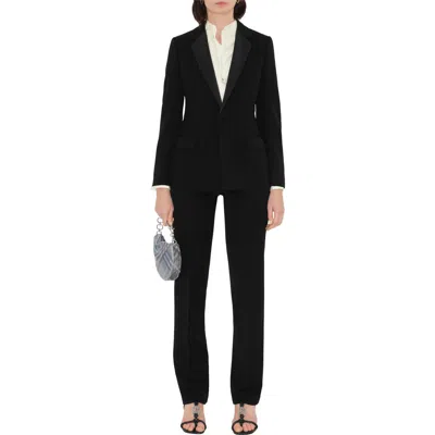 Burberry Wool Tuxedo Jacket In Black