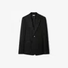 Burberry Cotton Blend Tailored Jacket In Black