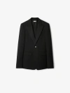 Burberry Cotton Blend Tailored Jacket In Black