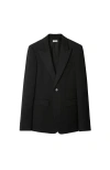 Burberry Cotton Blend Tailored Jacket In Black