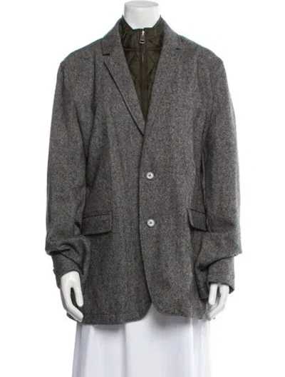Pre-owned Burberry Wool Tweed Pattern Blazer In Multi