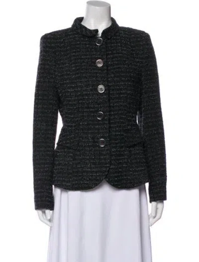 Pre-owned Burberry Wool Tweed Pattern Evening Jacket In Multi