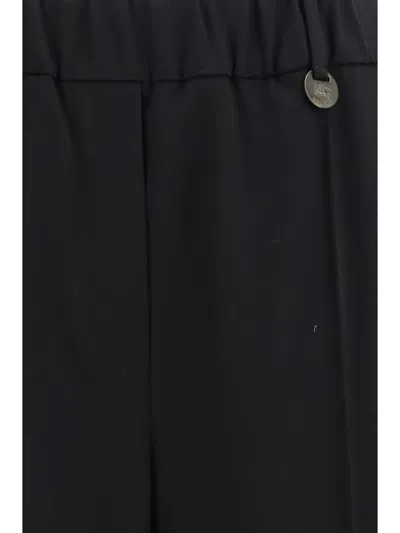 Burberry Wool Twill Jogging Trousers In Black