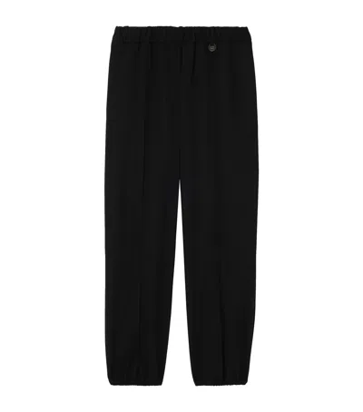 Burberry Wool Twill Sweatpants In Black